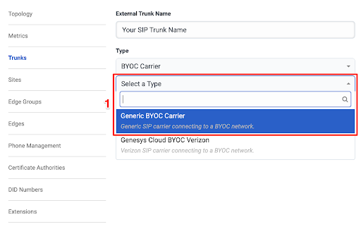 Genesys Cloud & Telnyx Selecting BYOC