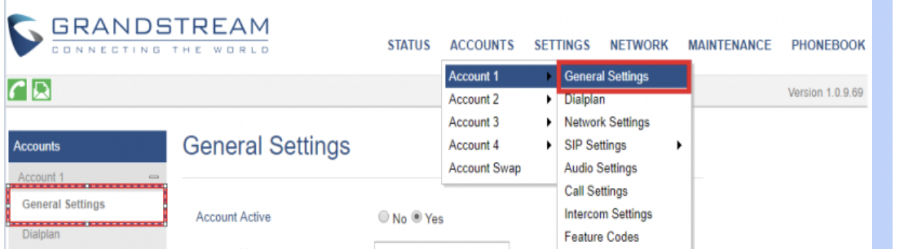 General settings button.
