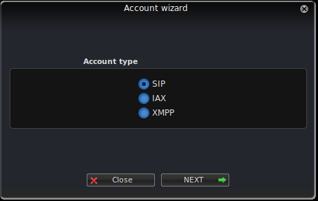 Zoiper account type for Telnyx. 