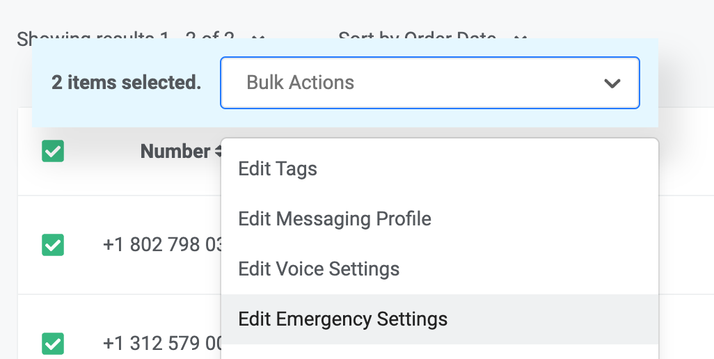 Bulk actions available