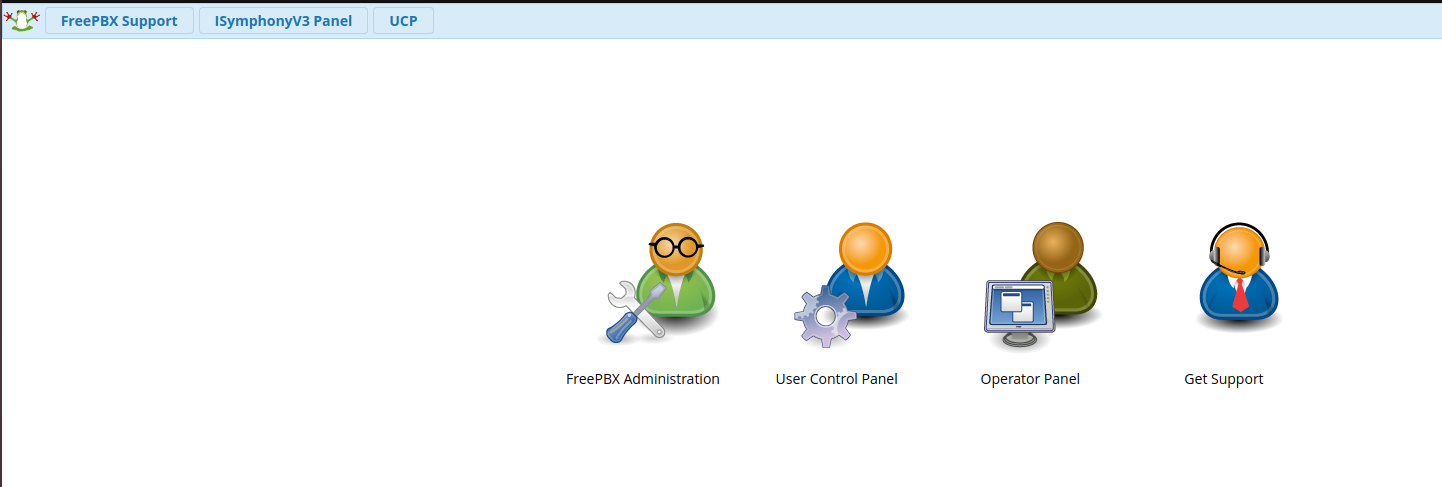 FreePBX dashboard. 