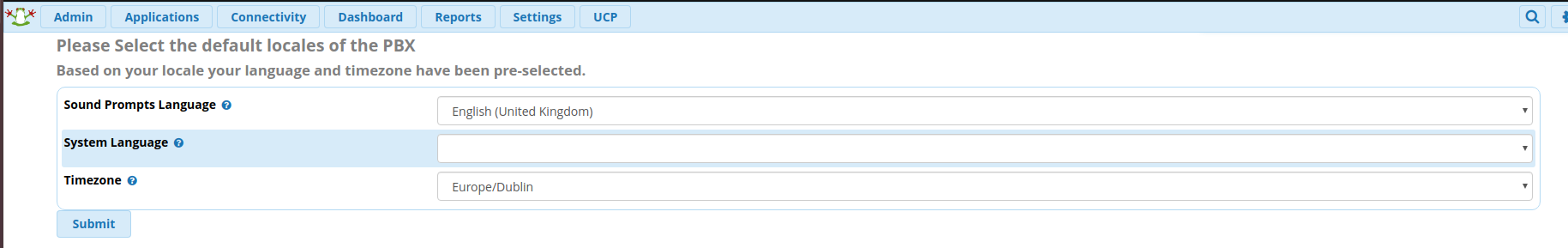 Default locales section. 
