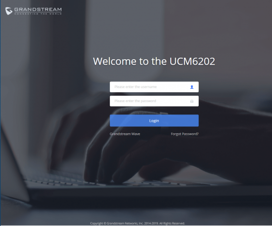 UCM 6202's admin settings section.