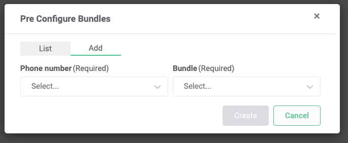Pre configuring list add