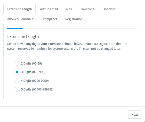 Extension length tab