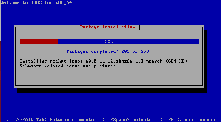 FreePBX ISO interface for installation of necessary packages. 