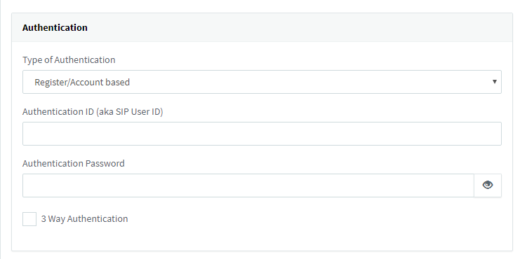 Authentication dashboard on 3CX. 
