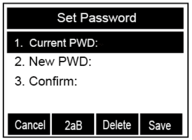 Password settings section. 
