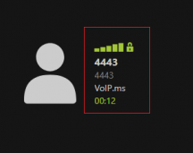 Call profile showing "secured" icon sign. 