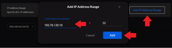 IP Address Range option on the System Settings Configuration domain.