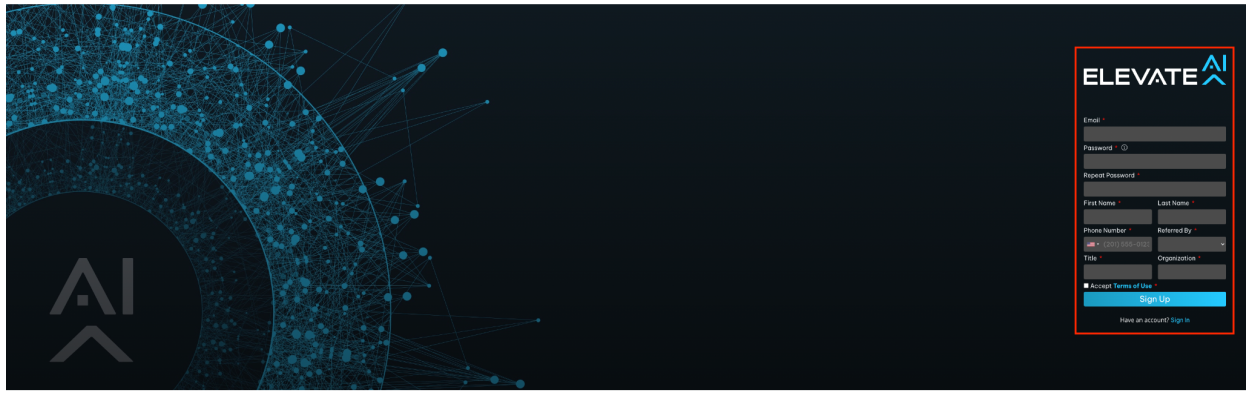 Sign Up button. 