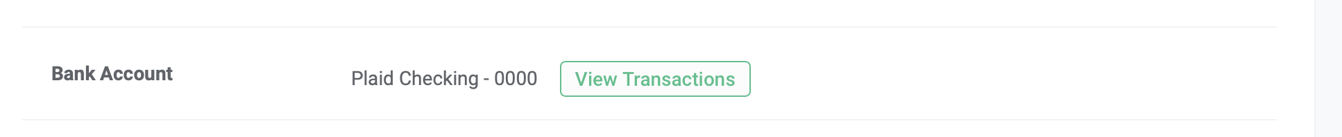 Bank Account section. 
