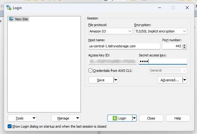 Login fields.