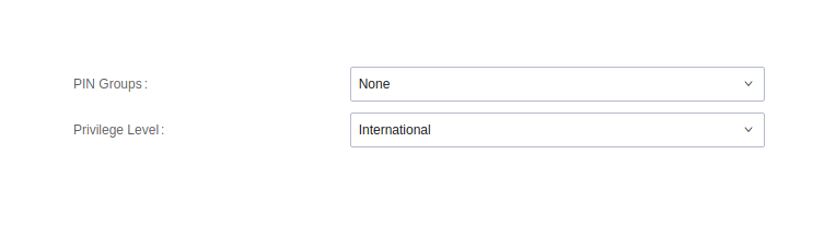 Outbound routes privilege level settings tab.