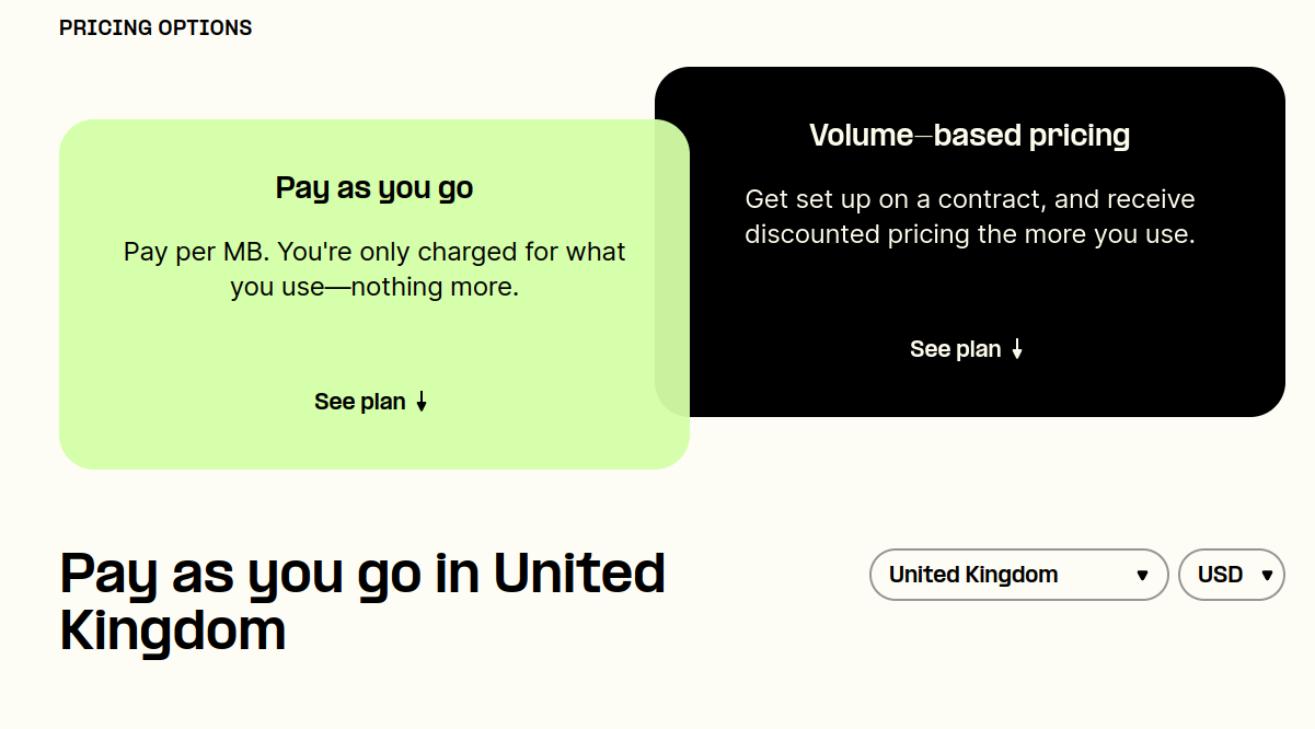 Pricing Option 