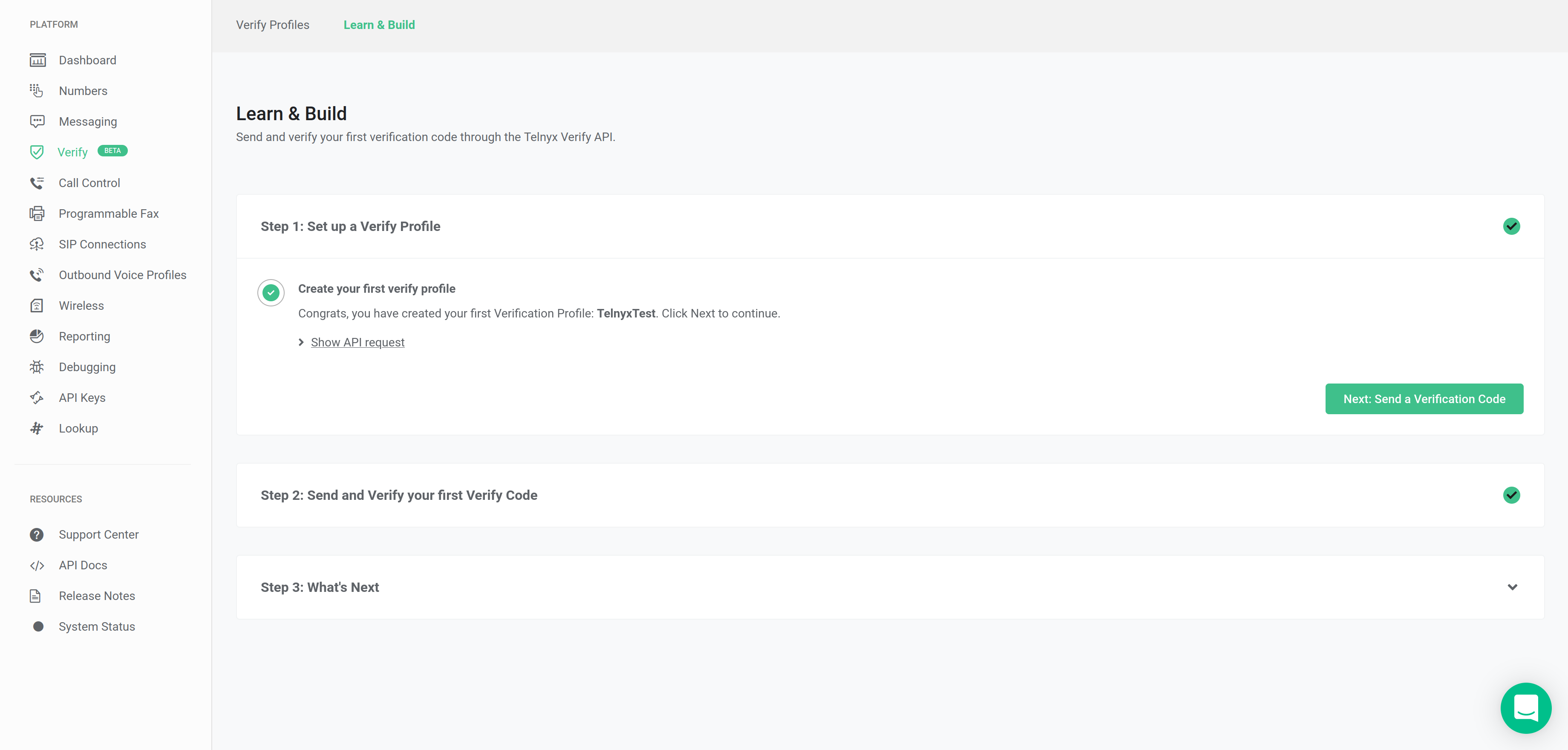 Learn and Build tab. 