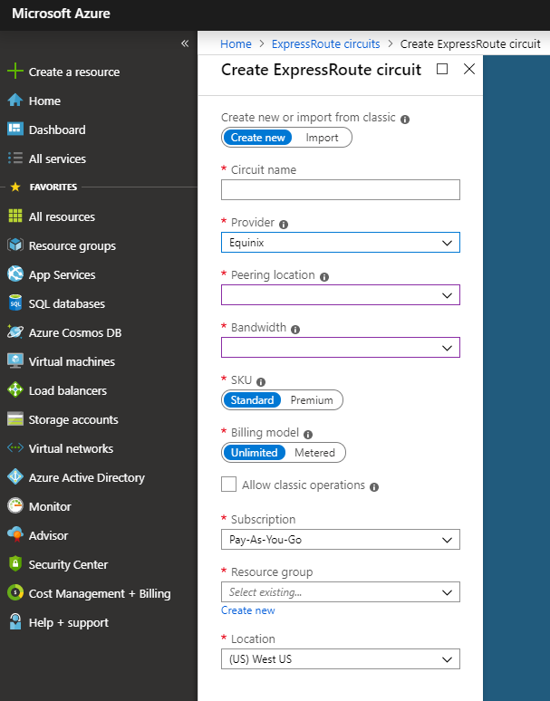 Microsoft Azure dashboard. 