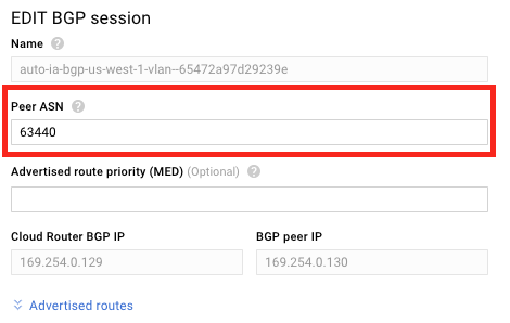 EDIT BGP session tab, in the Peer ASN field. 