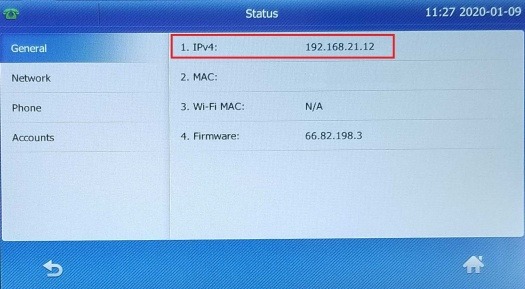 IP address status page. 