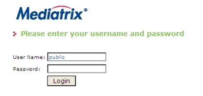 Mediatrix default login. 