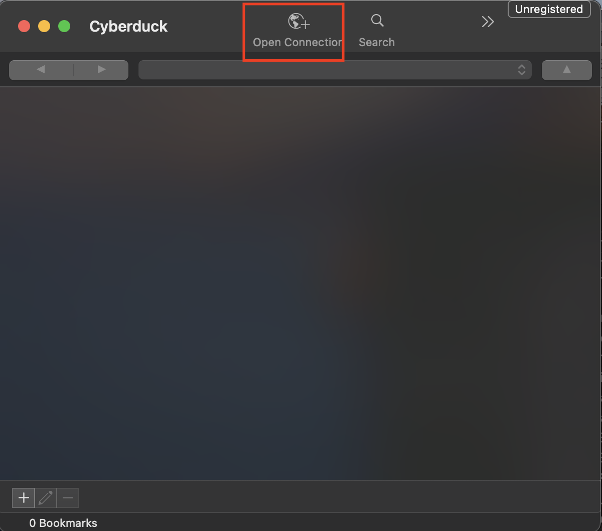 Options dropdown of the Open Connection section of the Cybertruck application