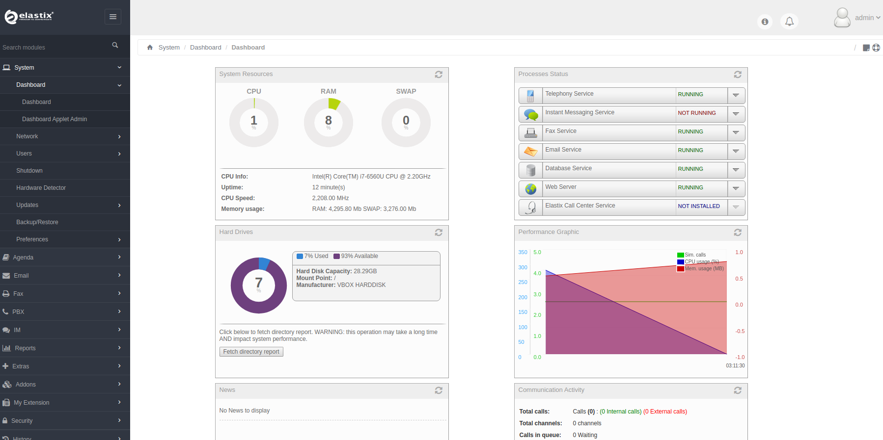 Elastic GUI homepage. 