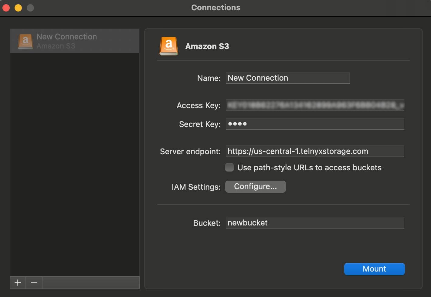 Amazing S3 connections settings. 