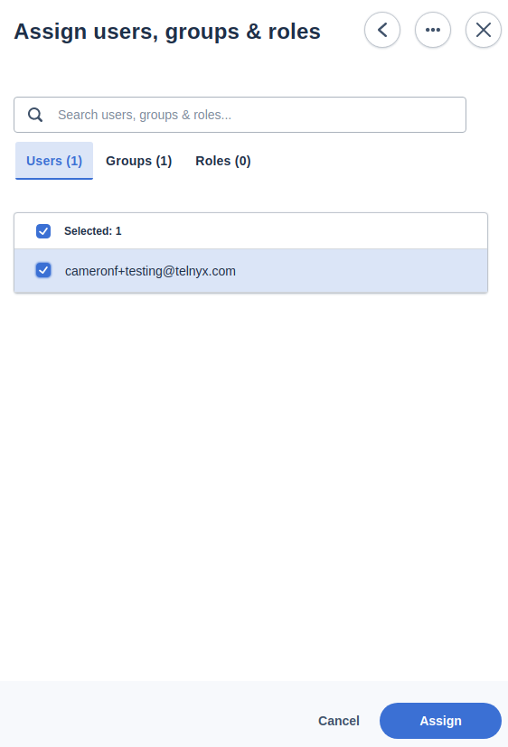 Users, groups and roles settings