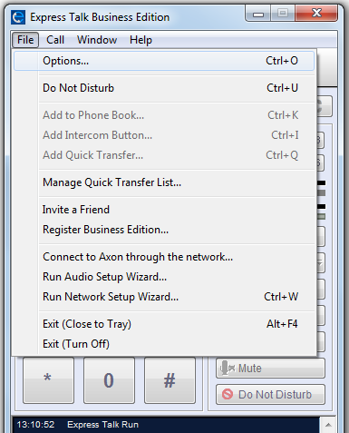 File menu