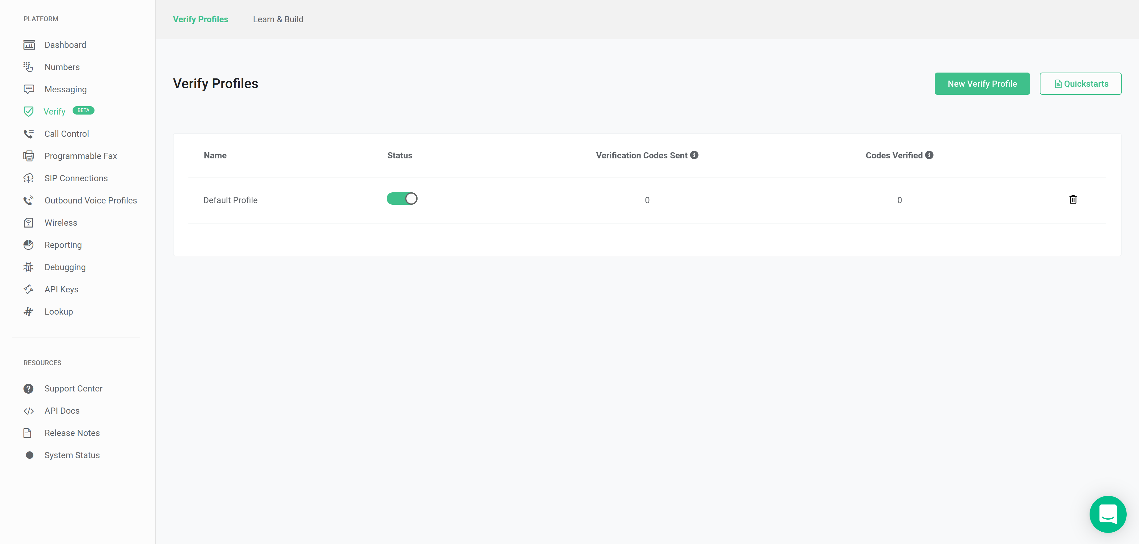 Verify profiles page. 