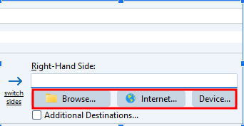 Browse, internet, and device buttons. 