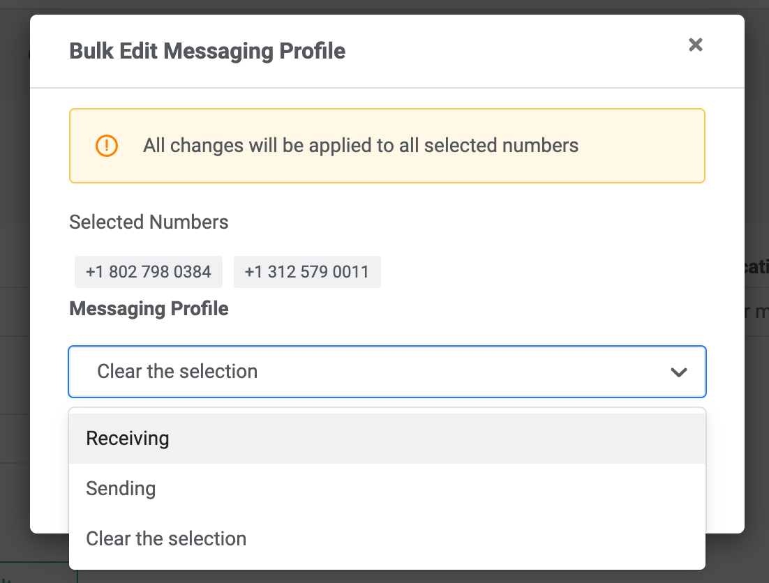 Edit Messaging Profile section. 