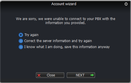 Account Wizard. 