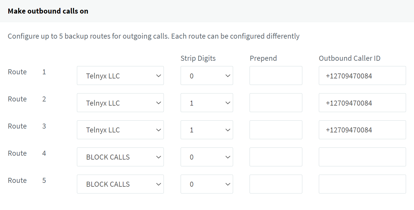 Outbound call routing